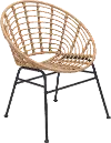 Pair of Natural Modern Patio Dining Chairs - Cohen