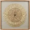 Brown Wheel Stick Art in Shadow Box Wall Hanging