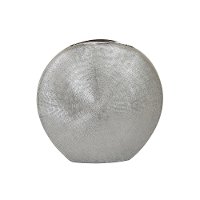 19 Inch Silver Textured Oval Vase