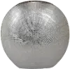 15 Inch Silver Textured Oval Vase