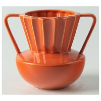 Orange Vase with Two Handles