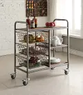 Metal and Wood Kitchen Cart with Wheels - Urban