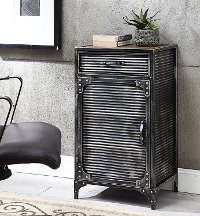 Black Metal Industrial Accent Storage Cabinet