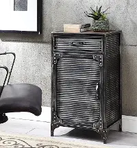 Black Metal Industrial Accent Storage Cabinet