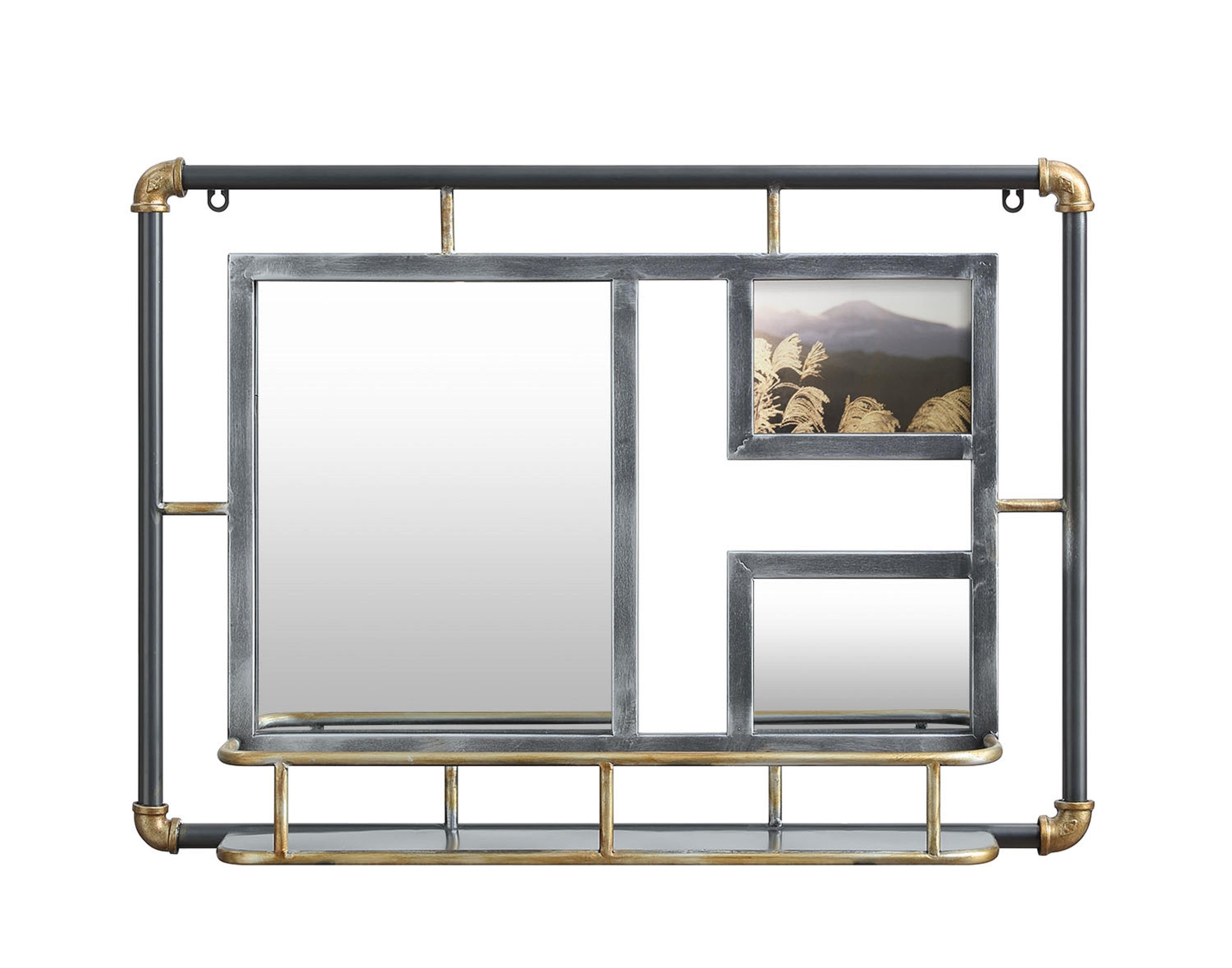 Industrial Mirror with Piping Frame and Shelf - Systems Storage-2