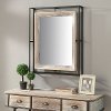 Metal and Washed Gray Wood Industrial Mirror - Alta
