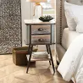 Washed Gray Industrial Side Table - Alta