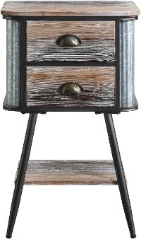 Washed Gray Industrial Side Table - Alta-2