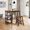Brown 3 Piece Bar Height Dining Room Set -Tampa