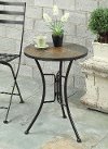 Slate Round Top End Table - Stone