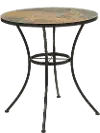 Round Bistro Table with Slate Top - Stone