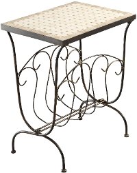 Traditional Magazine End Table - Travertine-2