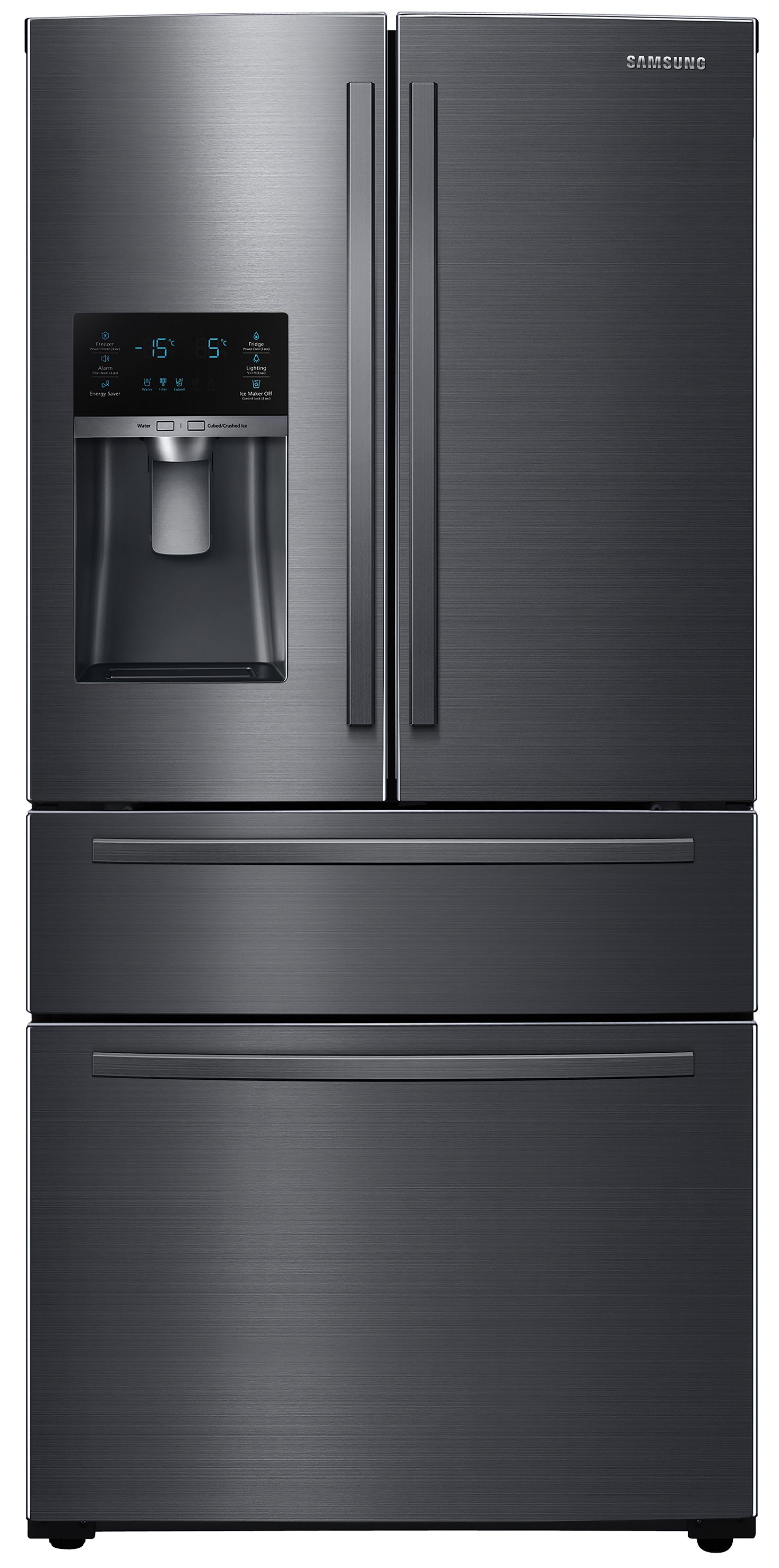 RF25HMIDBSG Samsung 24.73 cu. ft. 4 Door French Door Refrigerator with FlexZone Drawer - 33 Inch Black Stainless Steel-1