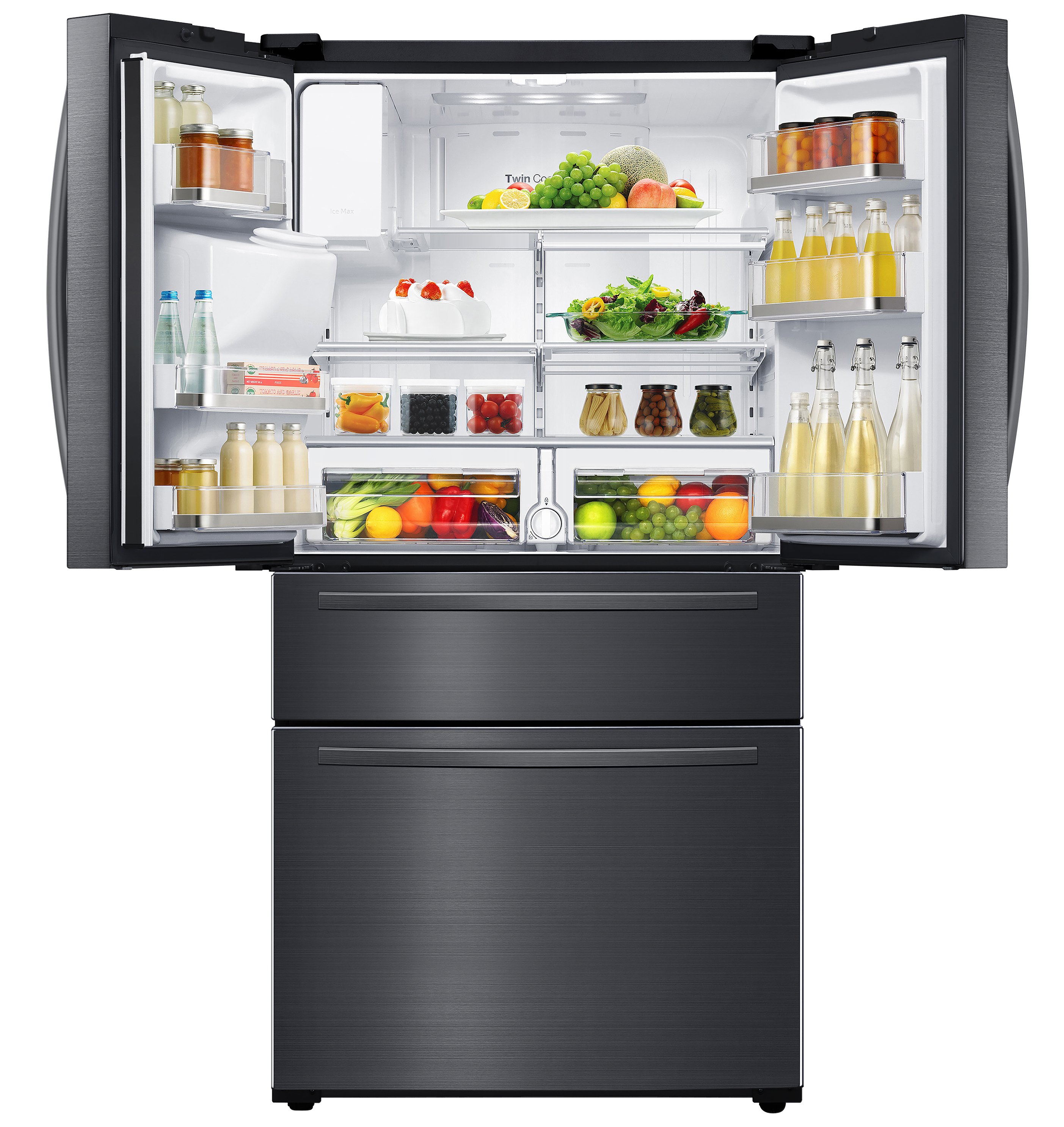 RF25HMIDBSG Samsung 24.73 cu. ft. 4 Door French Door Refrigerator with FlexZone Drawer - 33 Inch Black Stainless Steel-2