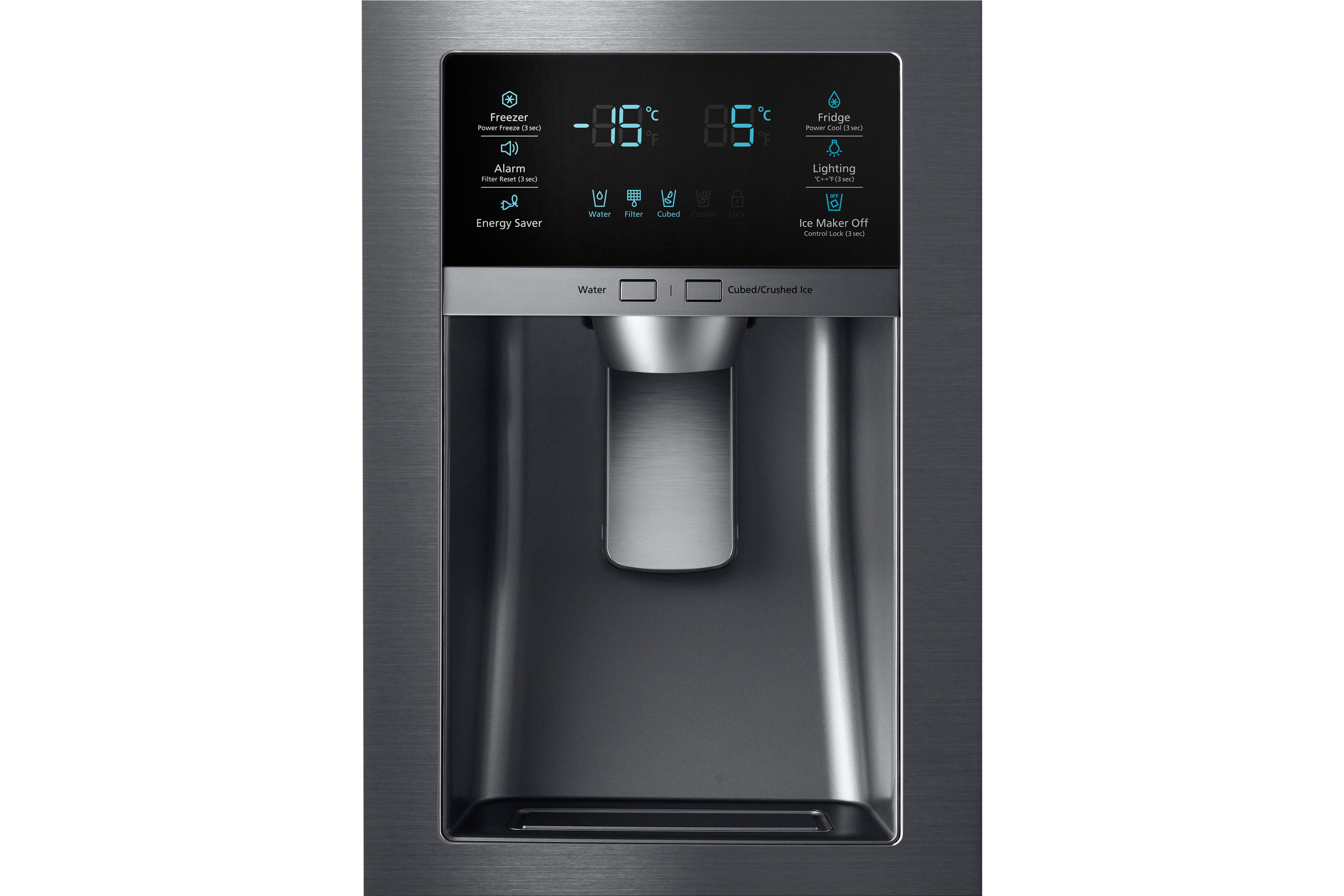 RF25HMIDBSG Samsung 24.73 cu. ft. 4 Door French Door Refrigerator with FlexZone Drawer - 33 Inch Black Stainless Steel-3