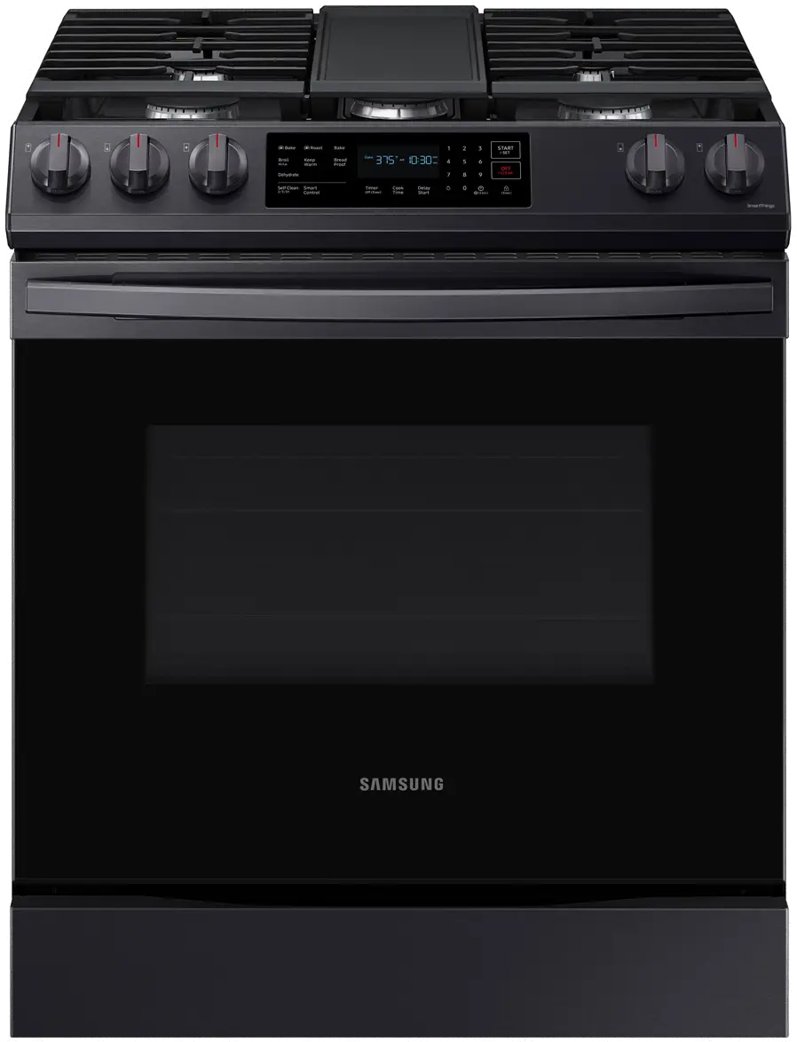 NX60T8311SG Samsung 30 Inch Slide In Gas Range - 6 cu. ft. Black Stainless Steel-1