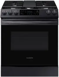 NX60T8311SG Samsung 30 Inch Slide In Gas Range - 6 cu. ft. Black Stainless Steel