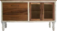 Brown and Whitewashed Storage Cabinet - Rock Valley