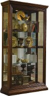 Dark Brown Two Way Tall Curio Cabinet - Edwardian