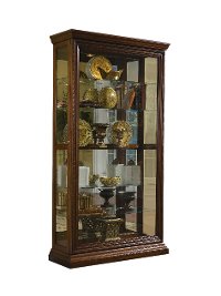 Dark Brown Two Way Tall Curio Cabinet - Edwardian