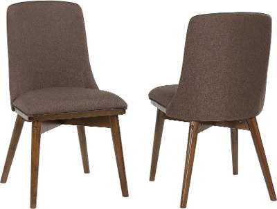 Mid Century Modern Brown Upholstered Dining Room Chair - Santana