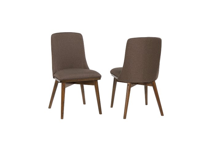 Mid Century Modern Brown Upholstered Dining Room Chair - Santana