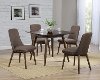 Mid Century Modern Dark Brown 5 Piece Dining Set - Santana