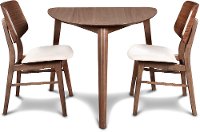 Mid Century Dark Walnut Triangular Dining Room Table - Ollie-7