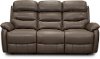 Dark Taupe Leather Contemporary Power Reclining Sofa - Neff