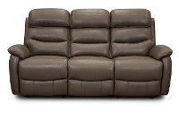 Dark Taupe Leather Contemporary Power Reclining Sofa - Neff-1