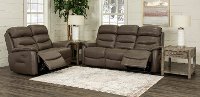 Dark Taupe Leather Contemporary Power Reclining Sofa - Neff-3