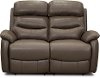 Dark Taupe Leather Contemporary Power Reclining Loveseat - Neff