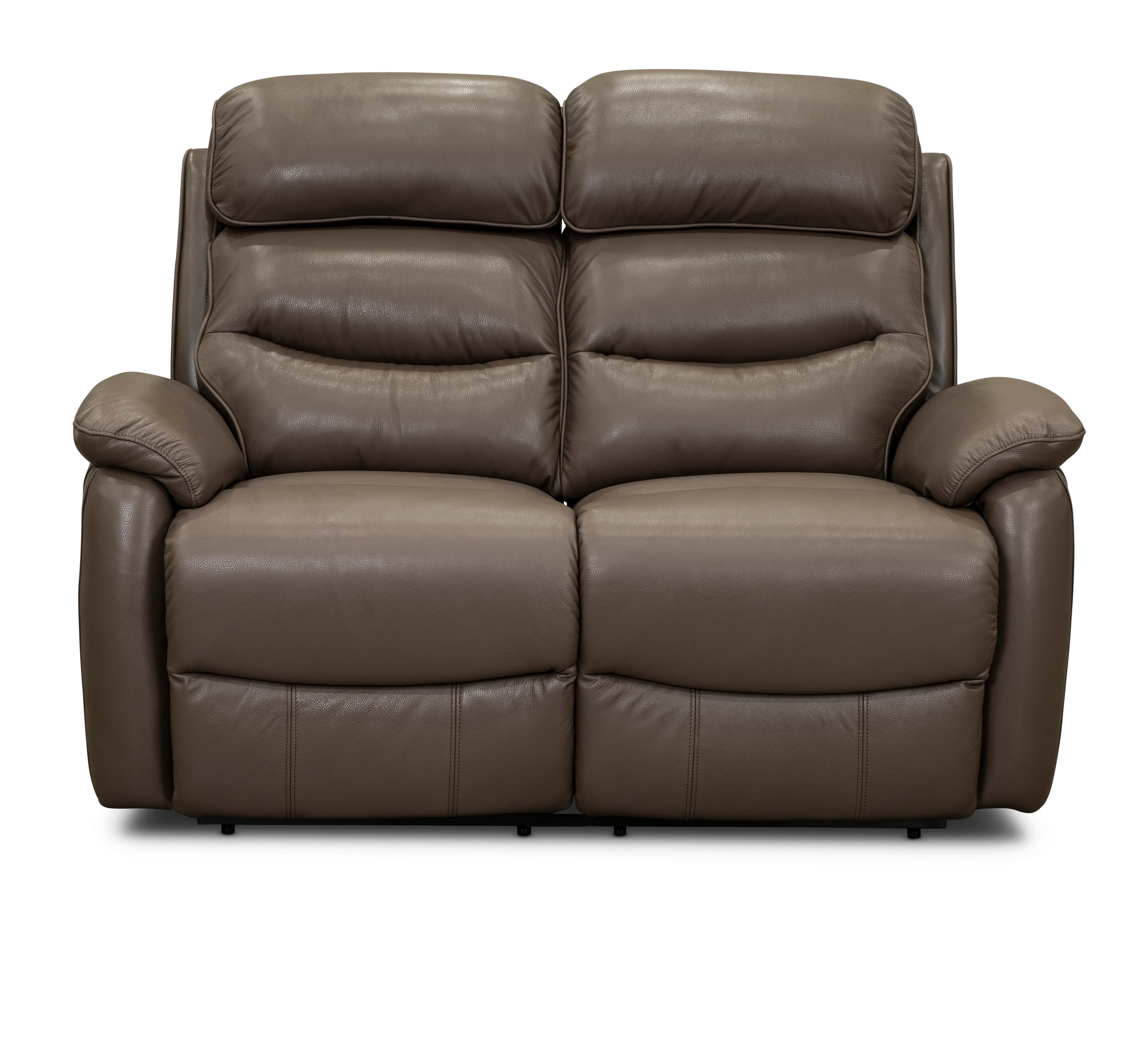 Neff Dark Taupe Leather Contemporary Power Reclining Loveseat-1