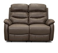 Neff Dark Taupe Leather Contemporary Power Reclining Loveseat