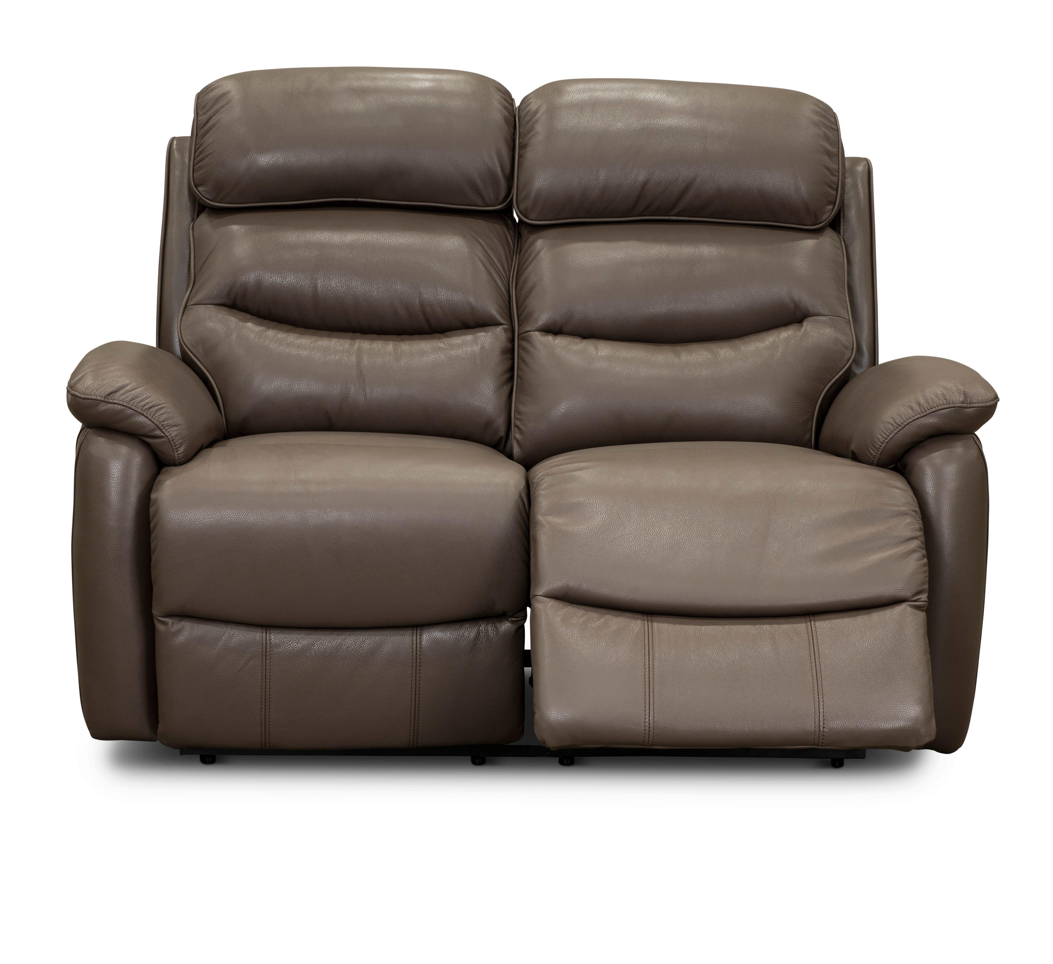 Neff Dark Taupe Leather Contemporary Power Reclining Loveseat-2