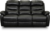 Black Leather Contemporary Power Reclining Sofa - Neff