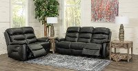 Black Leather Contemporary Power Reclining Sofa - Neff-2