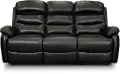 Neff Black Leather Power Reclining Sofa