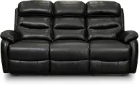 Neff Black Leather Power Reclining Sofa