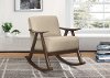 Modern Light Brown Exposed Wood Rocking Chair - Waithe