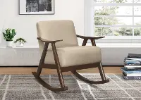 Modern Light Brown Exposed Wood Rocking Chair - Waithe