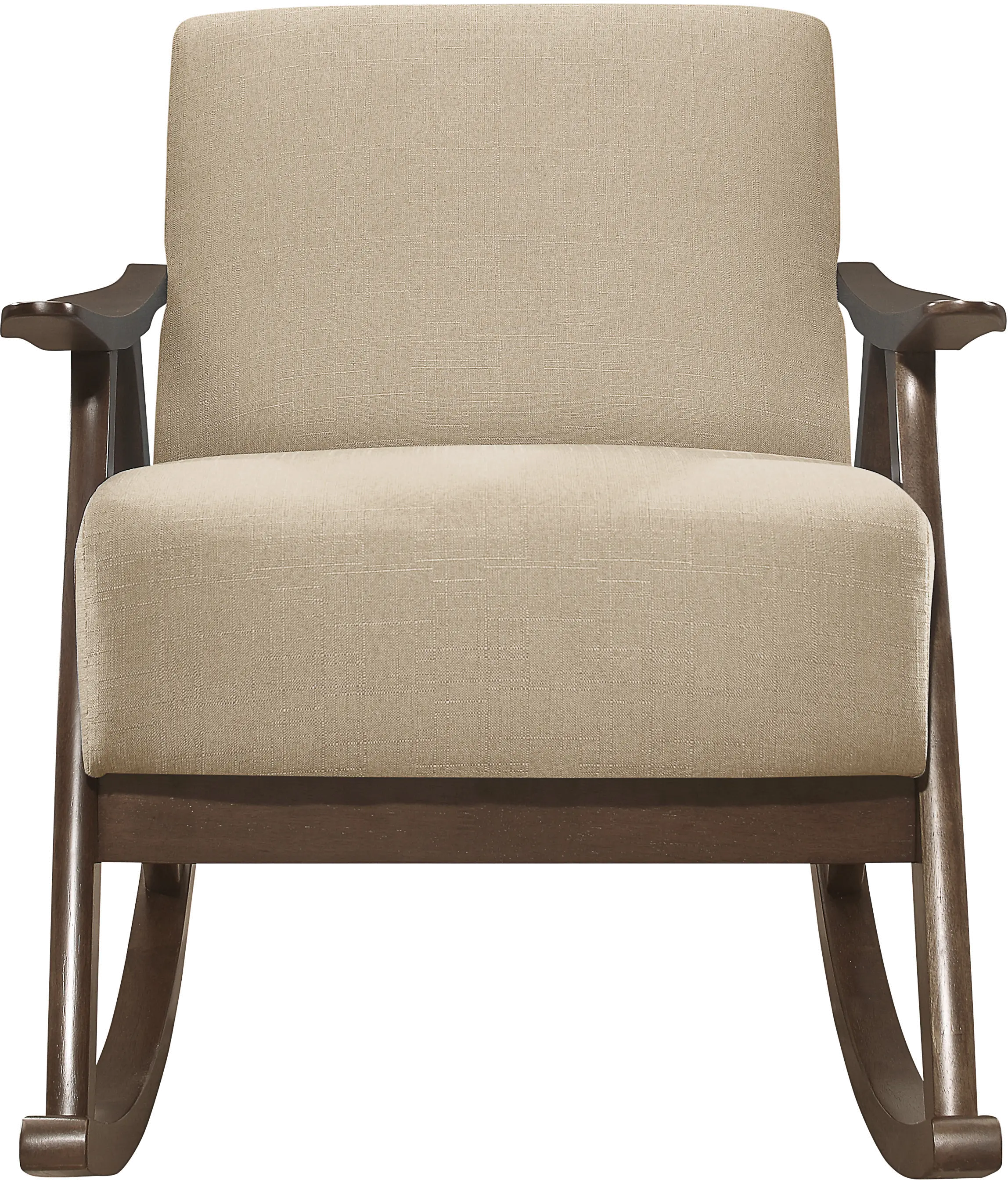 Modern Light Brown Exposed Wood Rocking Chair - Waithe-4