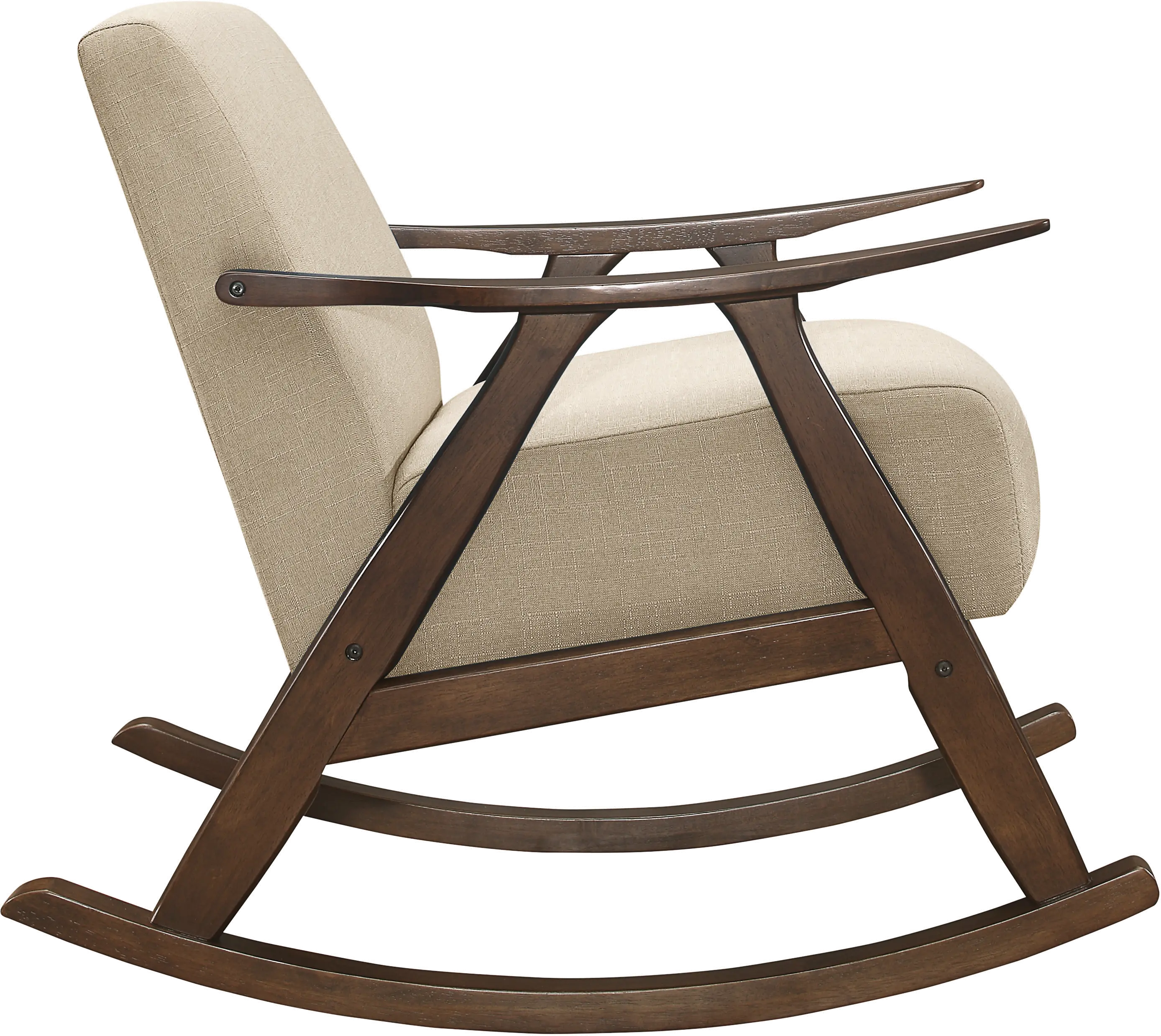 Modern Light Brown Exposed Wood Rocking Chair - Waithe-5