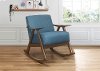 Modern Blue Exposed Wood Rocking Chair - Waithe