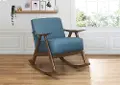 Waithe Blue Exposed Wood Rocking Chair