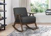 Modern Dark Gray Exposed Wood Rocking Chair - Waithe