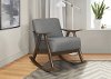 Modern Gray Exposed Wood Rocking Chair - Waithe