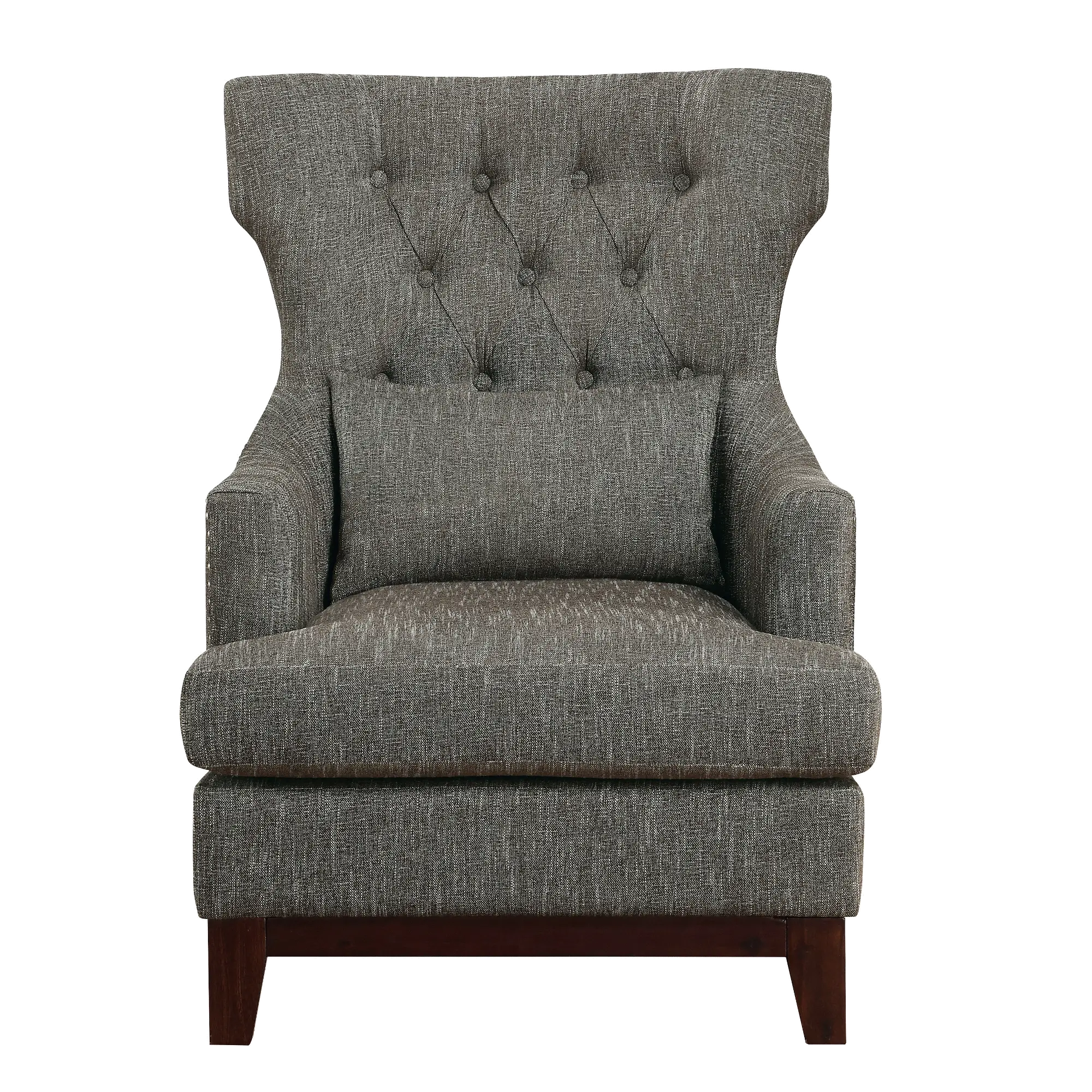 Adriano Brown-Gray Wingback Accent Chair-2