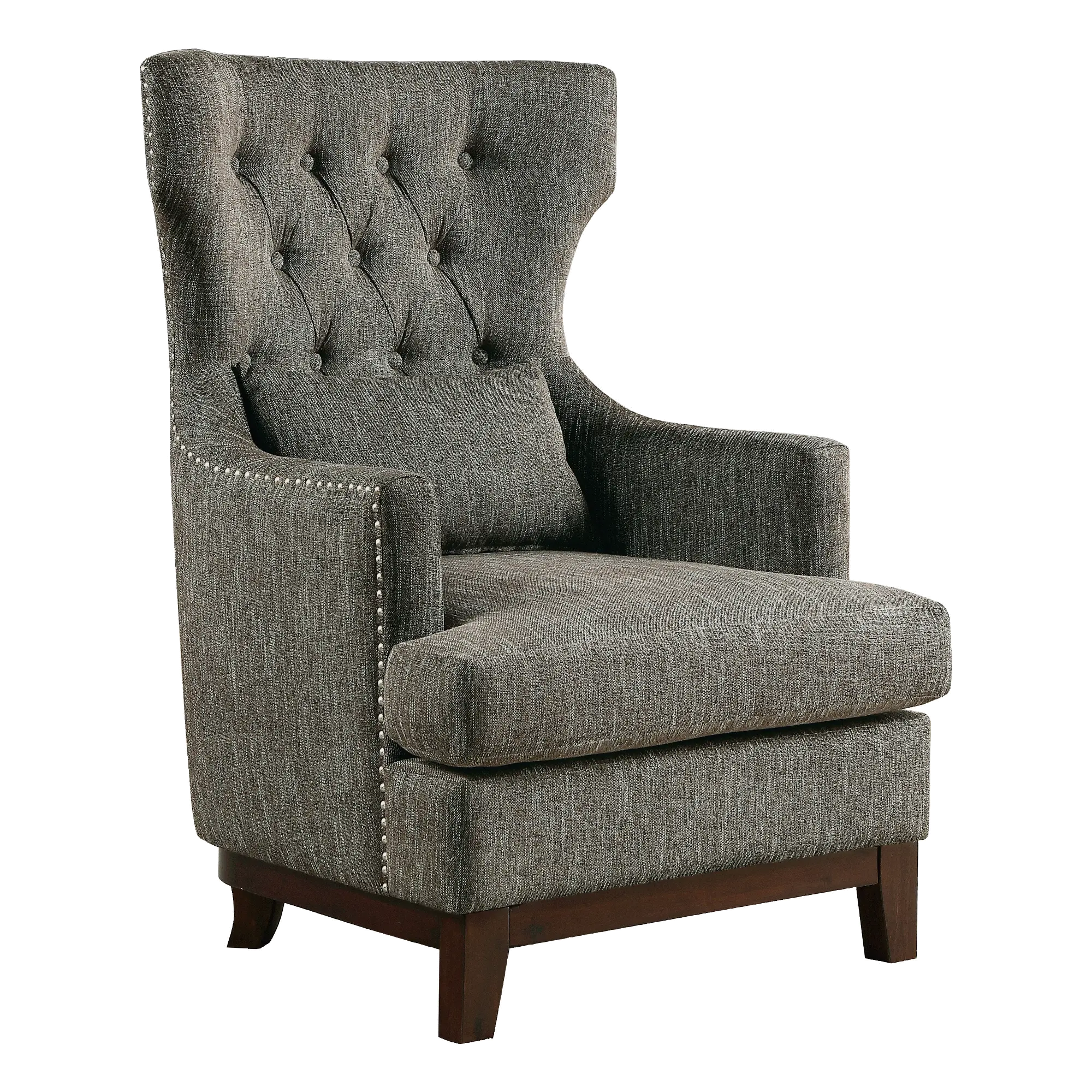 Adriano Brown-Gray Wingback Accent Chair-3