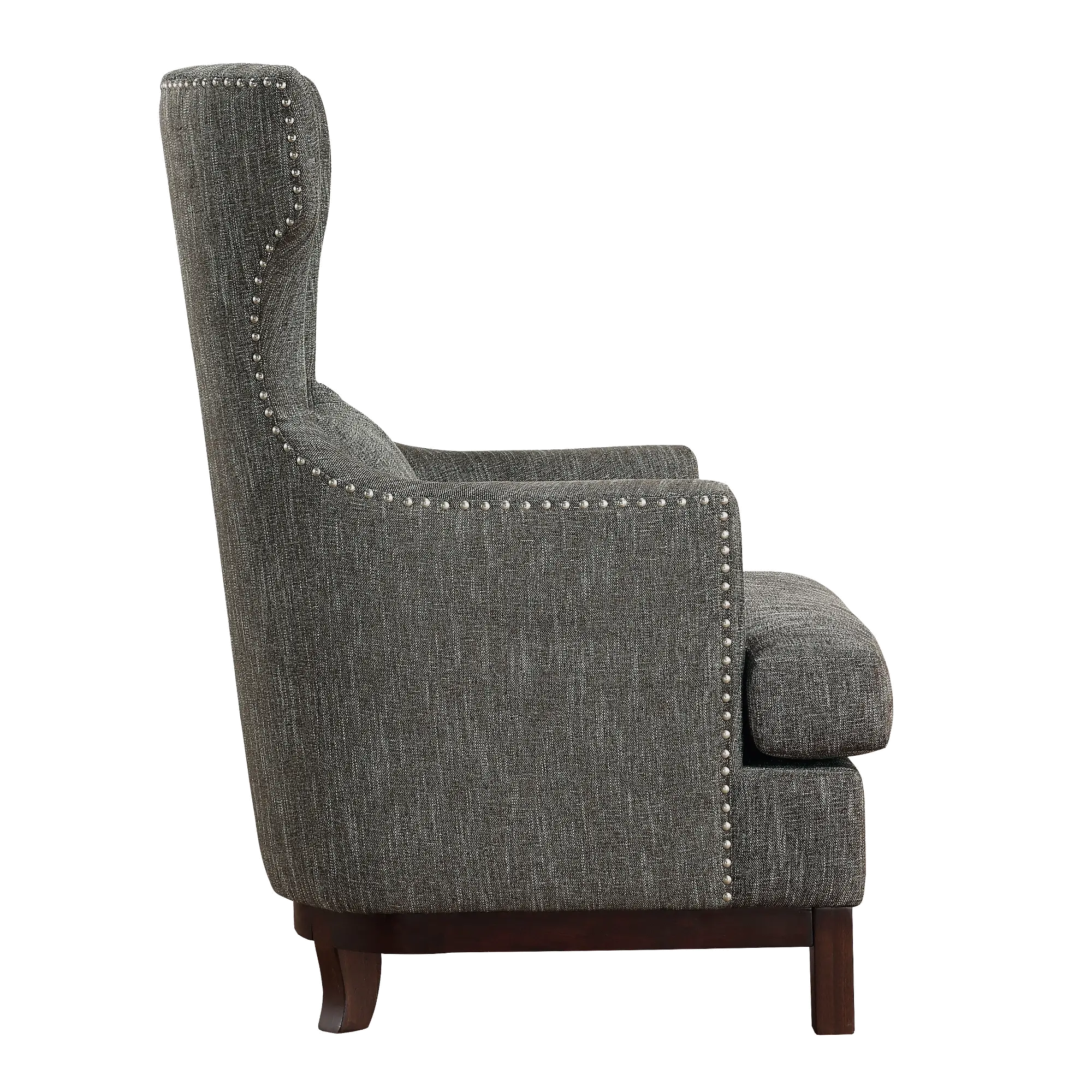 Adriano Brown-Gray Wingback Accent Chair-4